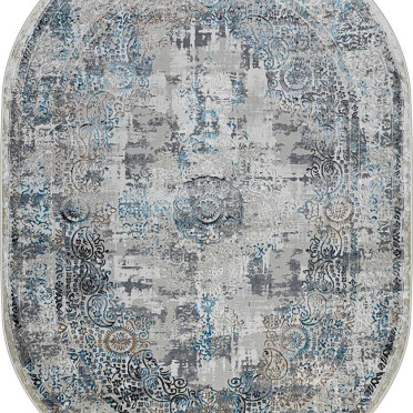 37908C OVAL BLUE FLS / BEIGE Roma