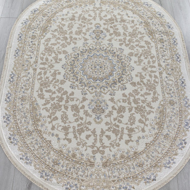 Ковер 27239A - CREAM / BLUE - Овал - коллекция MOSSO
