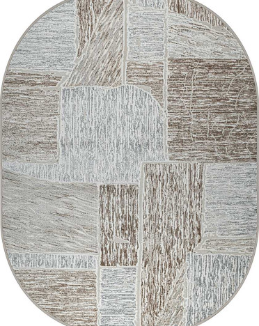 Ковер российский 37642B Rimma Lux овальный (Хит-сет, бежевый)