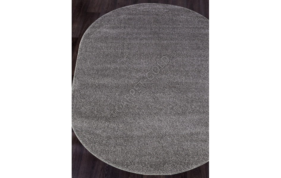 Пушистый серый ковер t600 - GRAY - Овал - коллекция PLATINUM